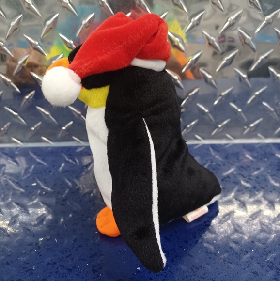 •Vintage TY Beanie Babies Baby Retired RARE 1998 Zero Penguin Santa Hat - Picture 3 of 9